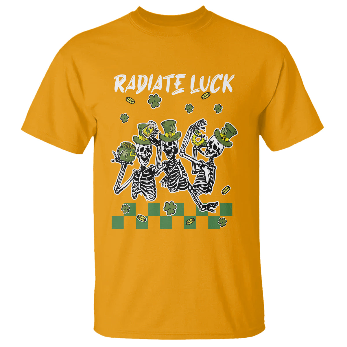St. Patrick's Day T Shirt Radiate Luck Funny Skeleton Radiology - Wonder Print Shop