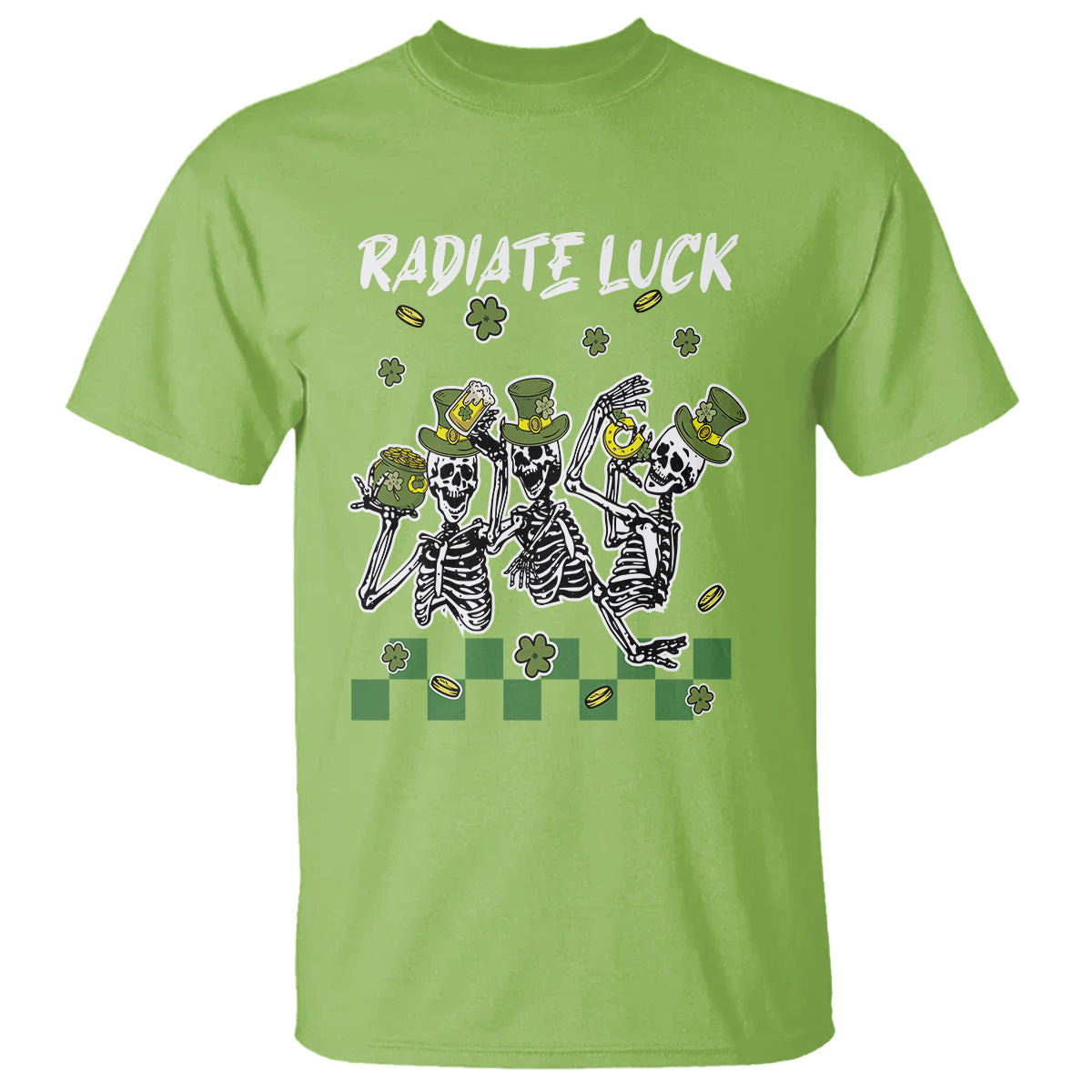 St. Patrick's Day T Shirt Radiate Luck Funny Skeleton Radiology - Wonder Print Shop