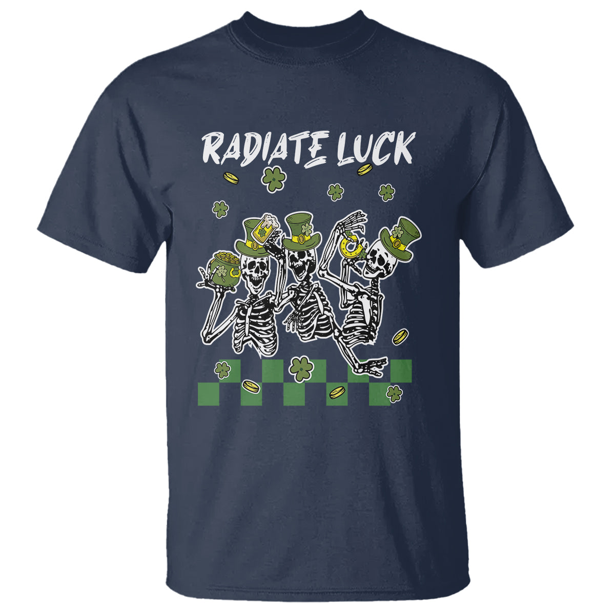 St. Patrick's Day T Shirt Radiate Luck Funny Skeleton Radiology - Wonder Print Shop