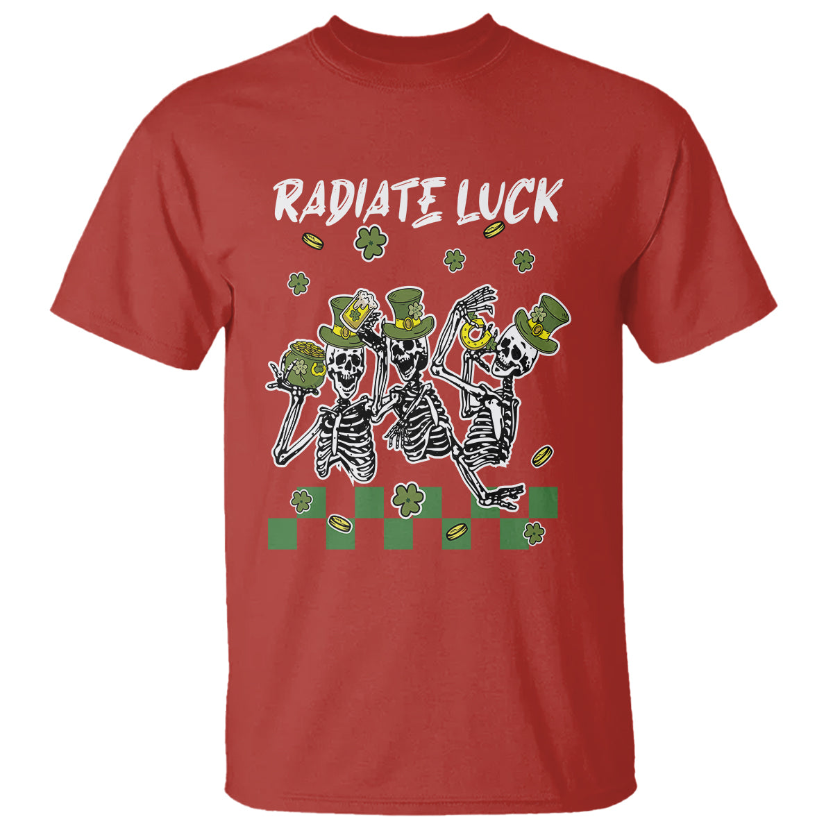 St. Patrick's Day T Shirt Radiate Luck Funny Skeleton Radiology - Wonder Print Shop