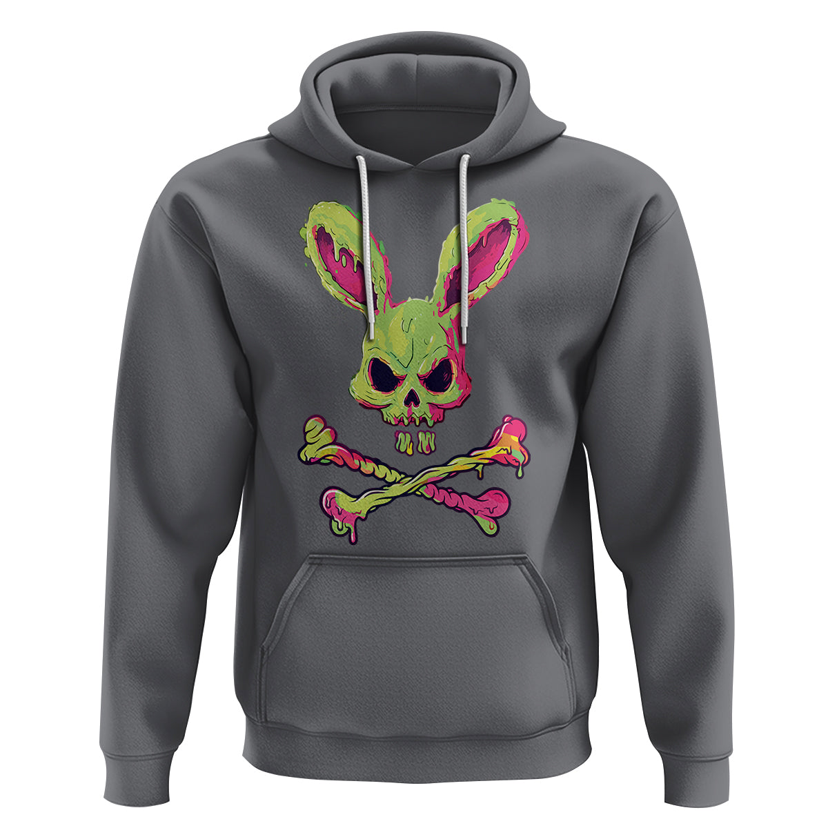 Easter Day Hoodie Bunny Skull Cross Bone Melting - Wonder Print Shop