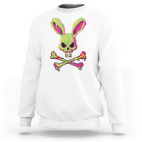 Easter Day Sweatshirt Bunny Skull Cross Bone Melting - Wonder Print Shop