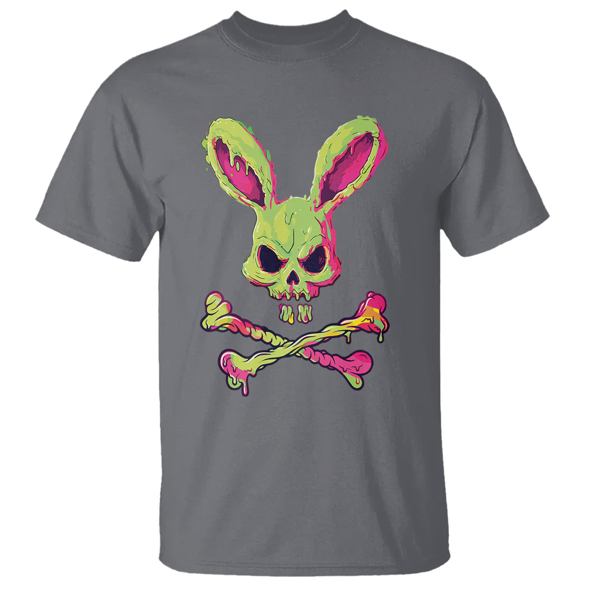 Easter Day T Shirt Bunny Skull Cross Bone Melting - Wonder Print Shop