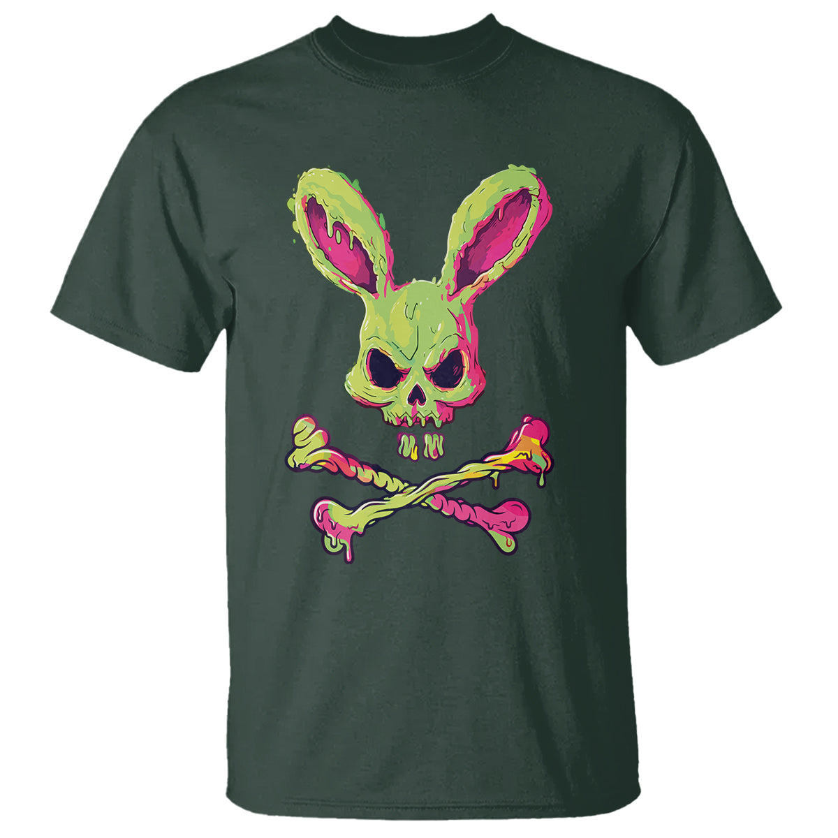 Easter Day T Shirt Bunny Skull Cross Bone Melting - Wonder Print Shop