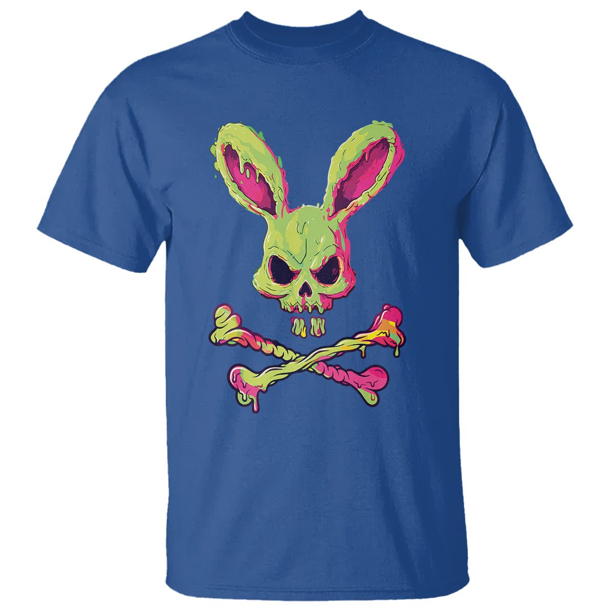 Easter Day T Shirt Bunny Skull Cross Bone Melting - Wonder Print Shop