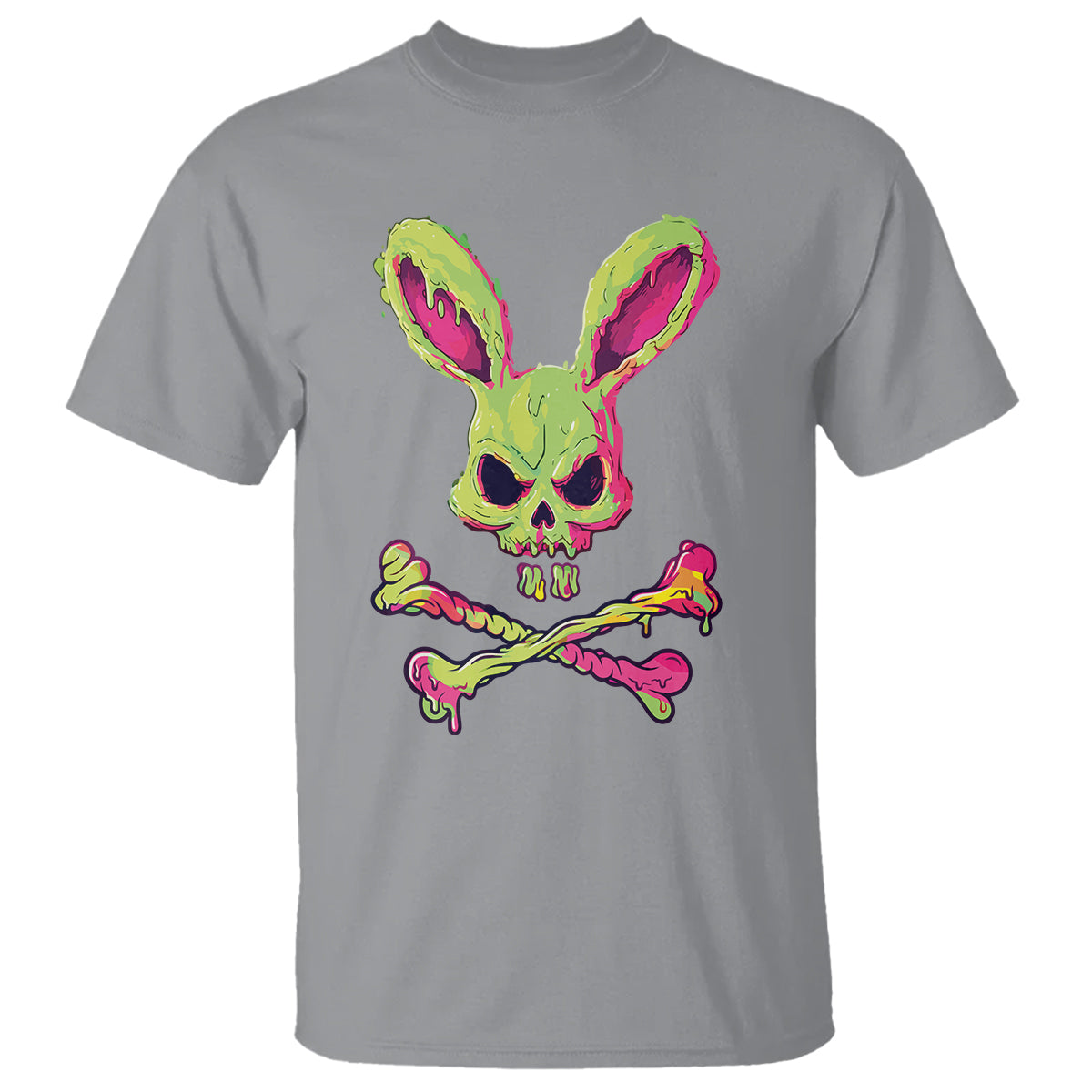 Easter Day T Shirt Bunny Skull Cross Bone Melting - Wonder Print Shop