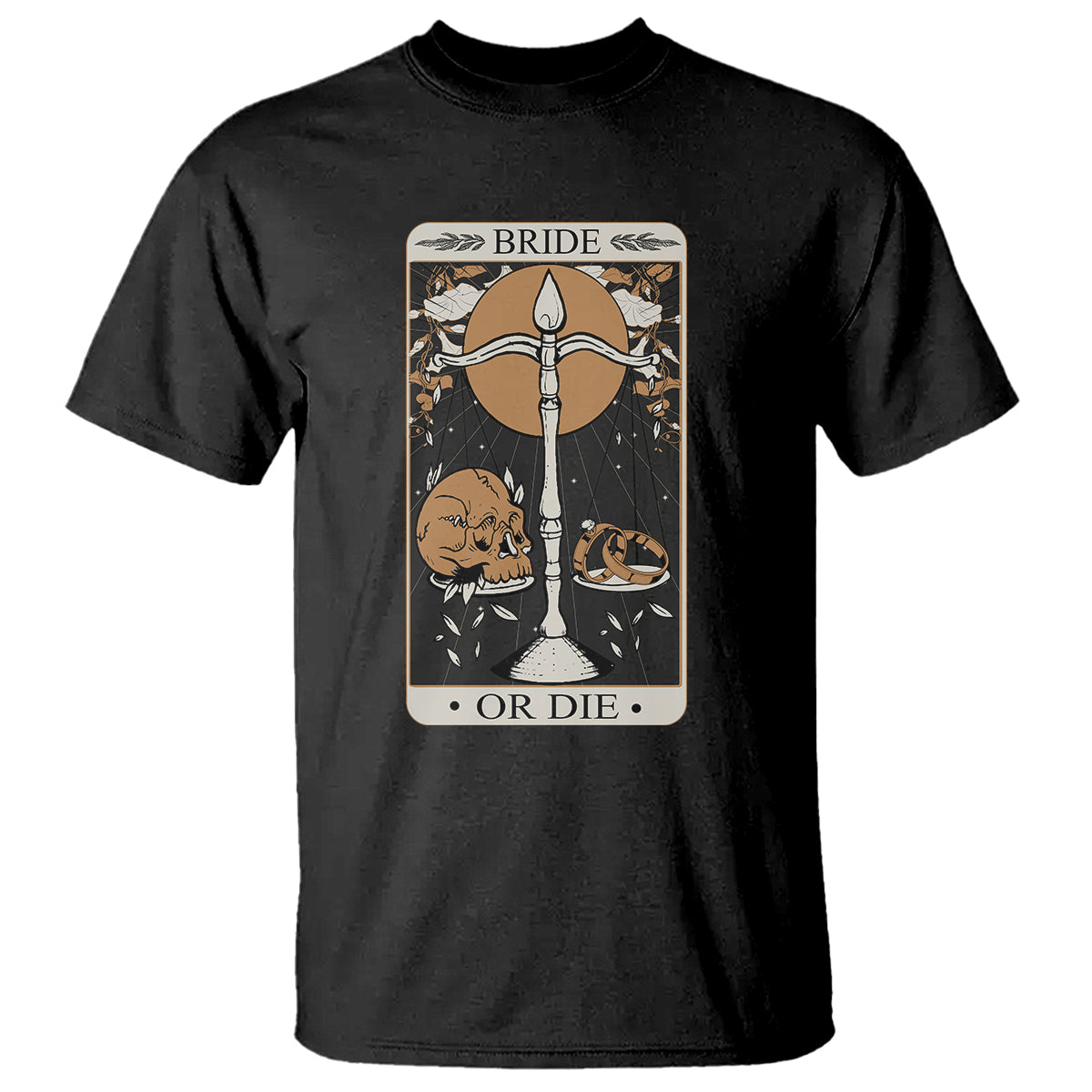 Funny Engagement T Shirt Bride Or Die Skull And Wedding Ring Bachelorette Party - Wonder Print Shop