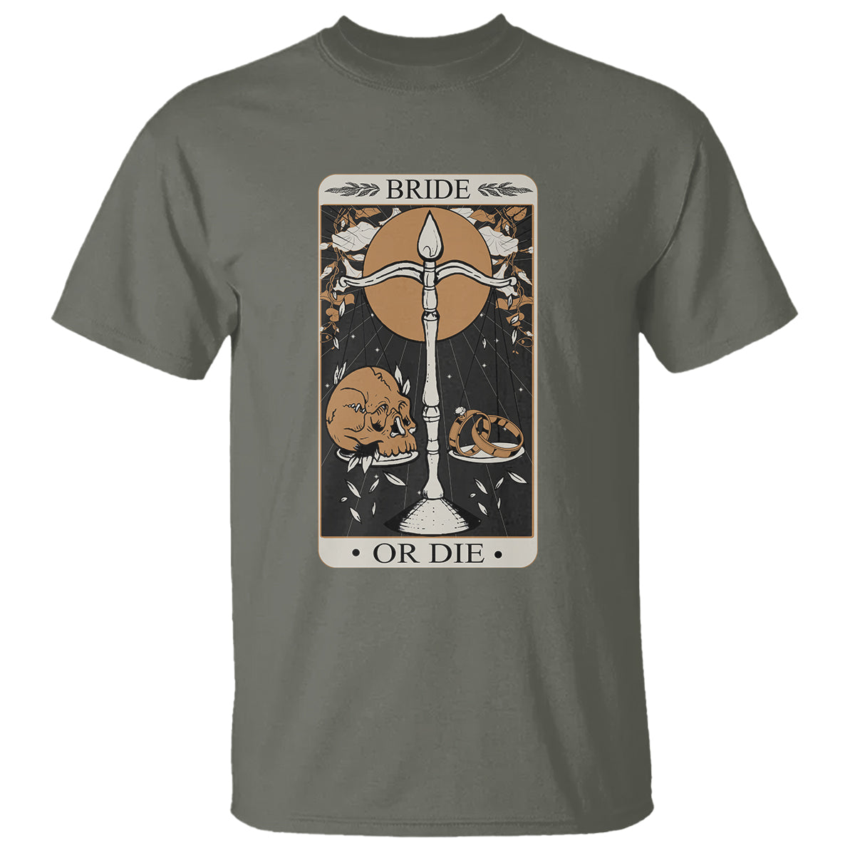 Funny Engagement T Shirt Bride Or Die Skull And Wedding Ring Bachelorette Party - Wonder Print Shop