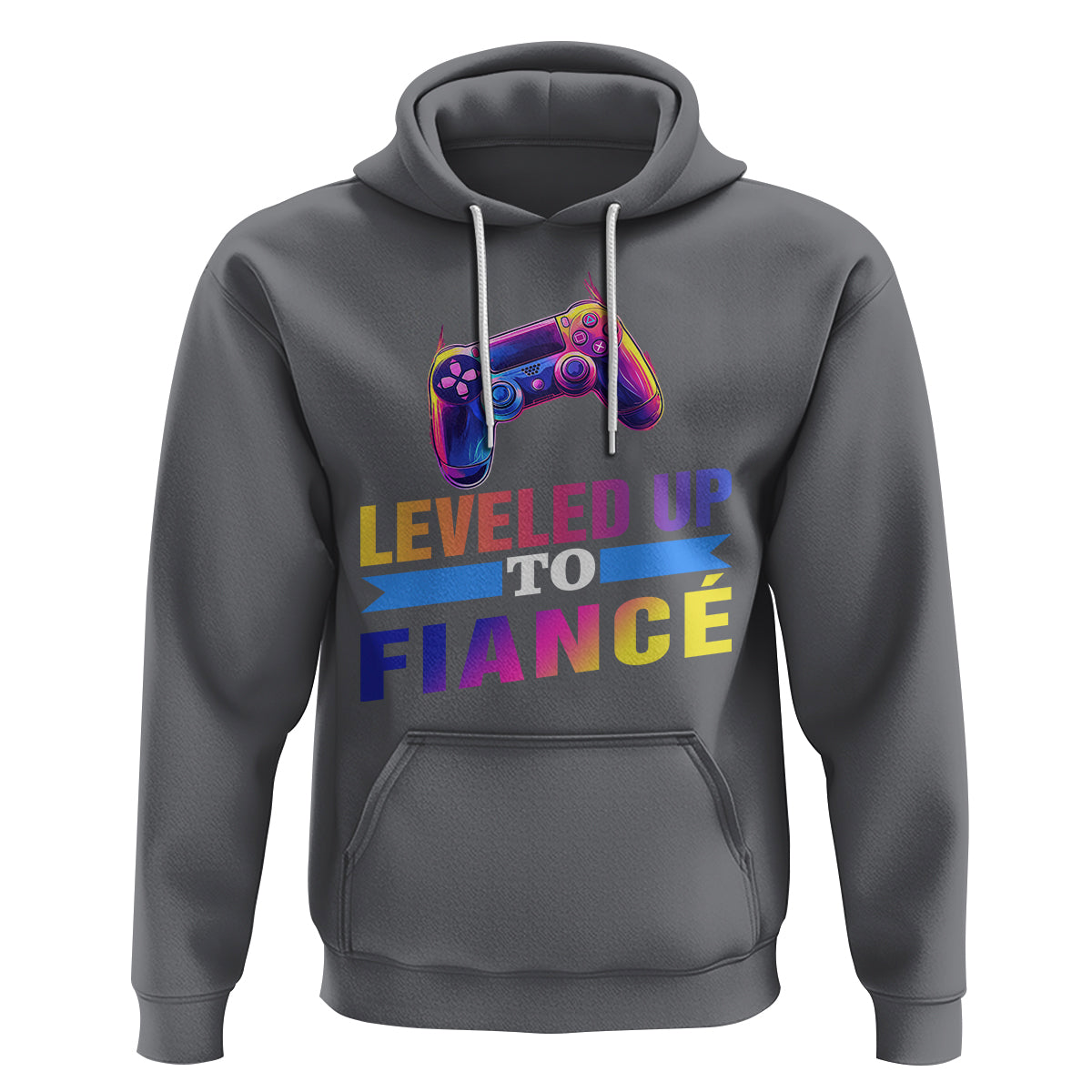 Engagement Hoodie Leveled Up To Fiance Funny Gamer Newly Engaged Couple Matching - Wonder Print Shop