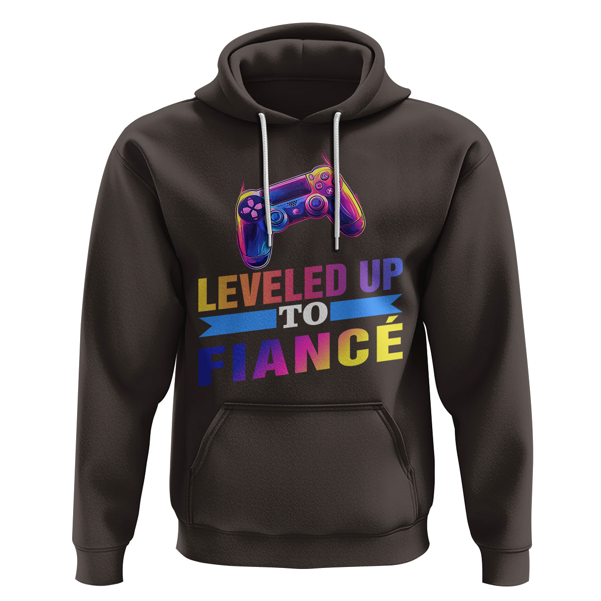 Engagement Hoodie Leveled Up To Fiance Funny Gamer Newly Engaged Couple Matching - Wonder Print Shop