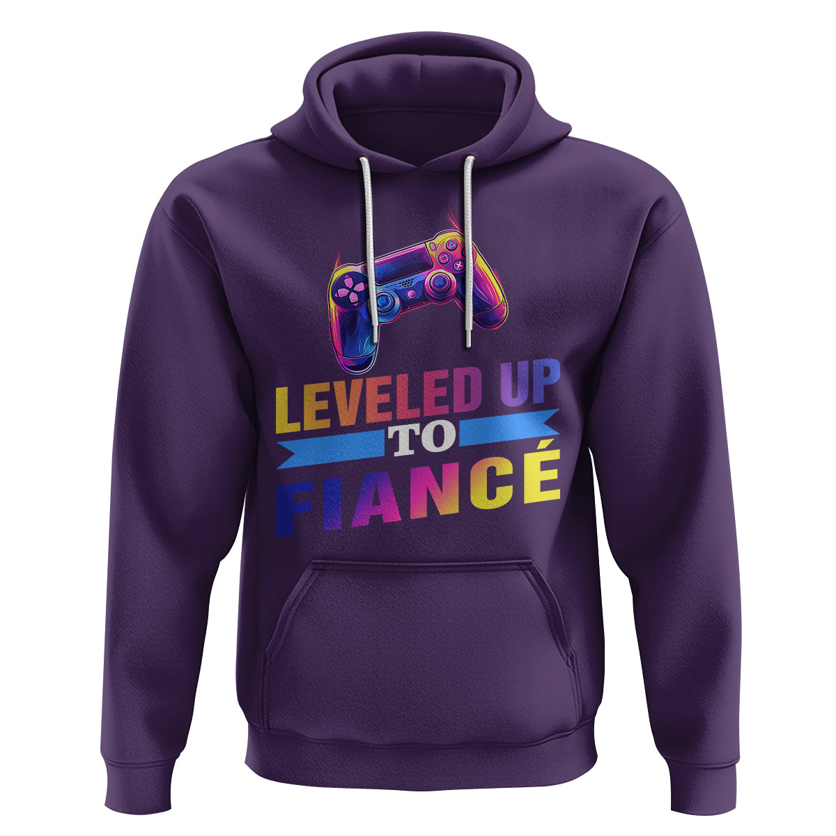 Engagement Hoodie Leveled Up To Fiance Funny Gamer Newly Engaged Couple Matching - Wonder Print Shop