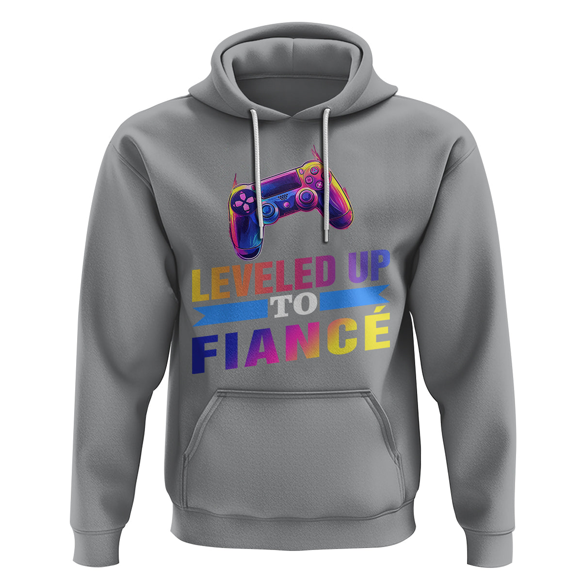 Engagement Hoodie Leveled Up To Fiance Funny Gamer Newly Engaged Couple Matching - Wonder Print Shop