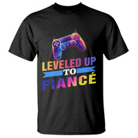 Engagement T Shirt Leveled Up To Fiance Funny Gamer Newly Engaged Couple Matching - Wonder Print Shop