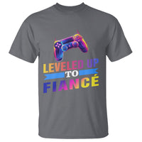 Engagement T Shirt Leveled Up To Fiance Funny Gamer Newly Engaged Couple Matching - Wonder Print Shop