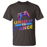 Engagement T Shirt Leveled Up To Fiance Funny Gamer Newly Engaged Couple Matching - Wonder Print Shop