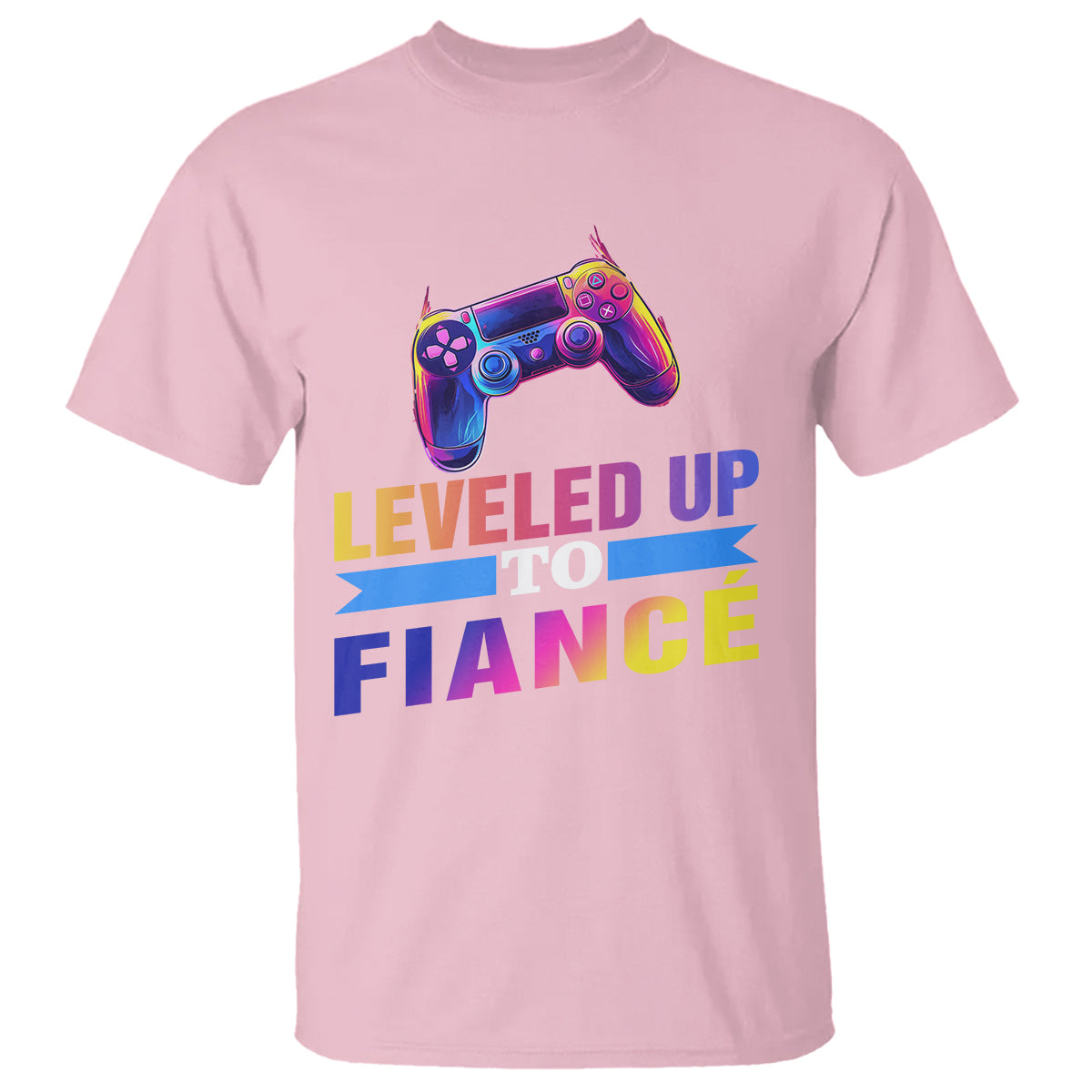 Engagement T Shirt Leveled Up To Fiance Funny Gamer Newly Engaged Couple Matching - Wonder Print Shop