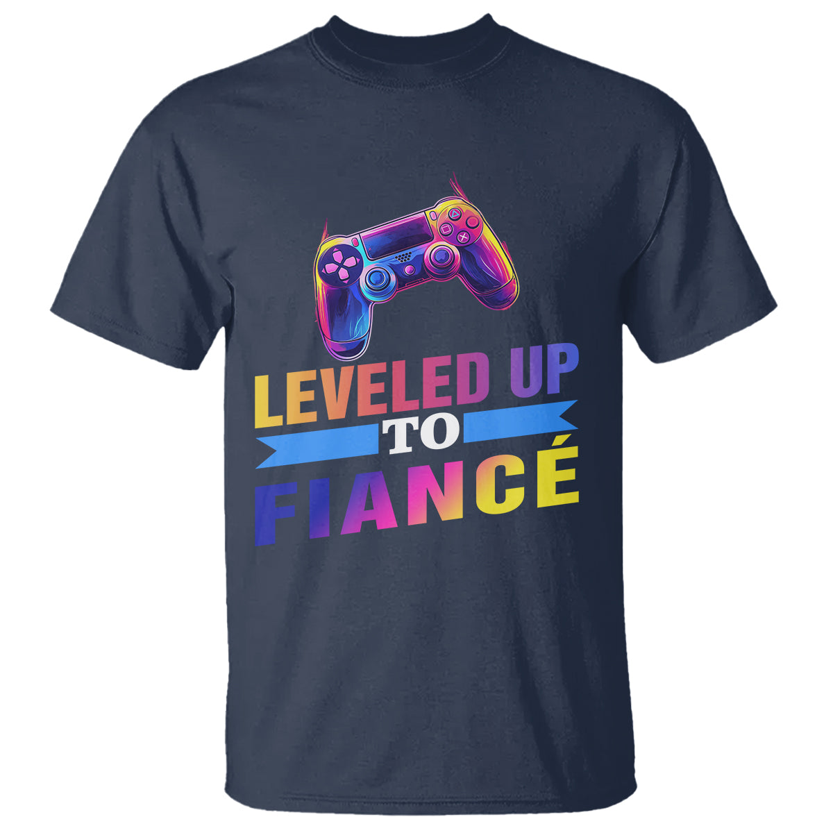 Engagement T Shirt Leveled Up To Fiance Funny Gamer Newly Engaged Couple Matching - Wonder Print Shop