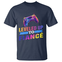 Engagement T Shirt Leveled Up To Fiance Funny Gamer Newly Engaged Couple Matching - Wonder Print Shop