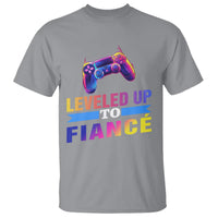 Engagement T Shirt Leveled Up To Fiance Funny Gamer Newly Engaged Couple Matching - Wonder Print Shop