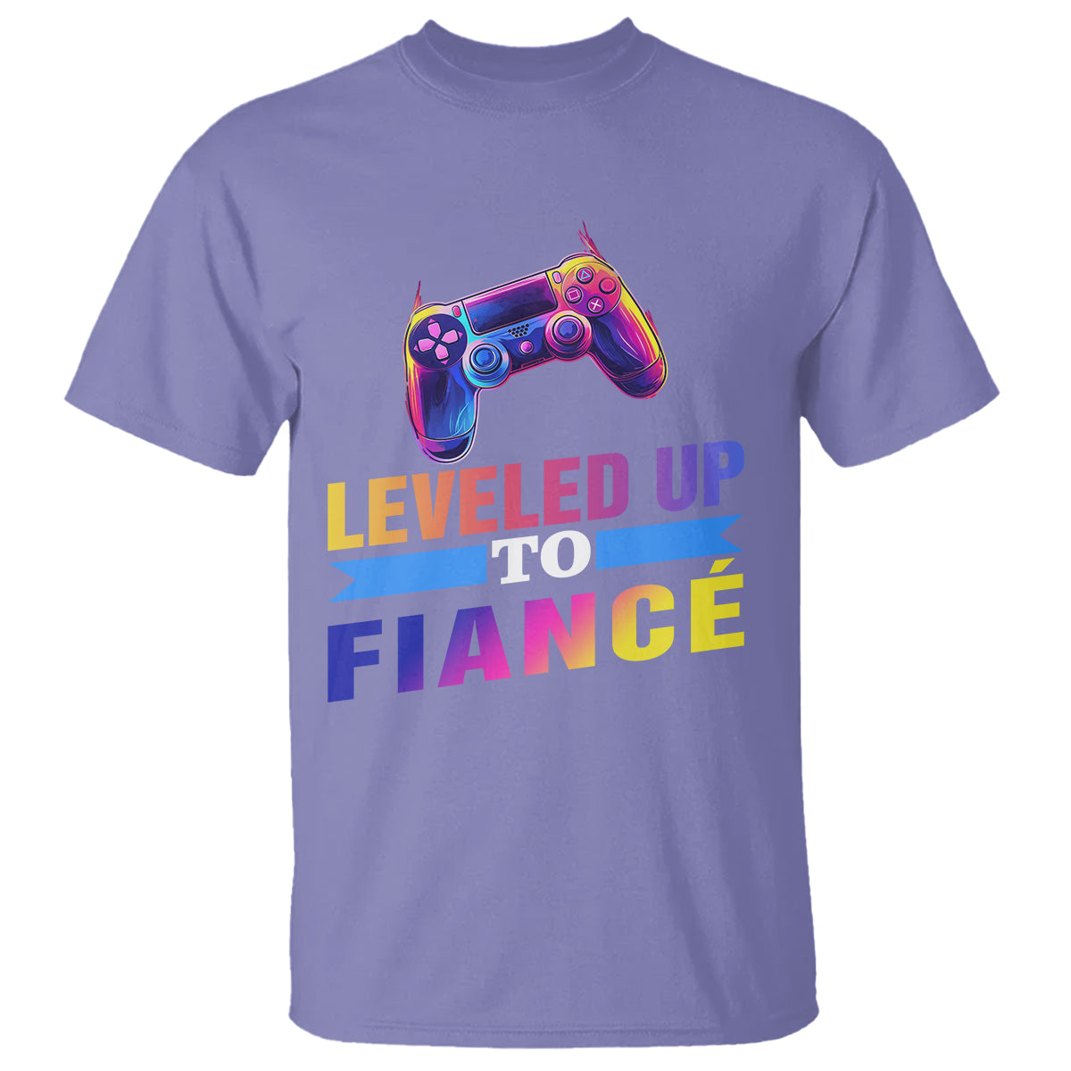 Engagement T Shirt Leveled Up To Fiance Funny Gamer Newly Engaged Couple Matching - Wonder Print Shop