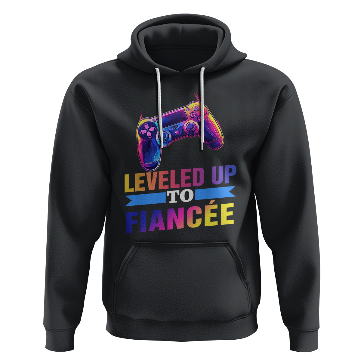Engagement Hoodie Leveled Up To Fiancee Funny Gamer Newly Engaged Couple Matching - Wonder Print Shop