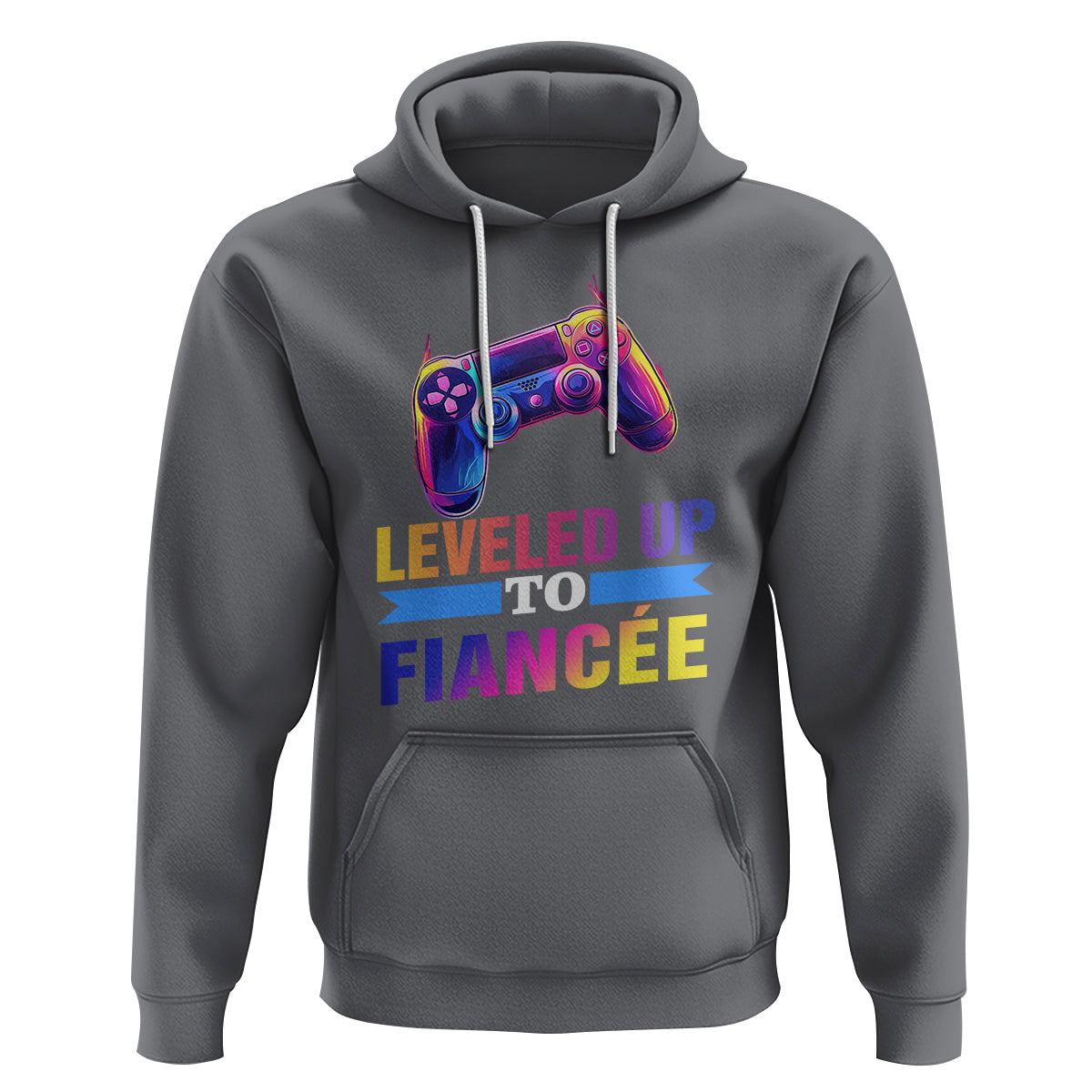 Engagement Hoodie Leveled Up To Fiancee Funny Gamer Newly Engaged Couple Matching - Wonder Print Shop