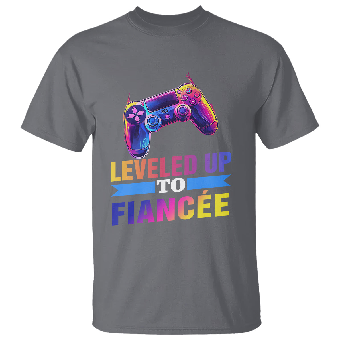 Engagement T Shirt Leveled Up To Fiancee Funny Gamer Newly Engaged Couple Matching - Wonder Print Shop
