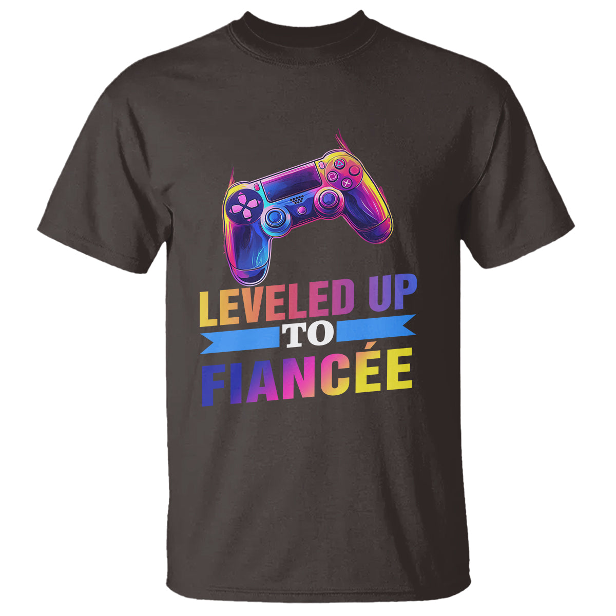 Engagement T Shirt Leveled Up To Fiancee Funny Gamer Newly Engaged Couple Matching - Wonder Print Shop