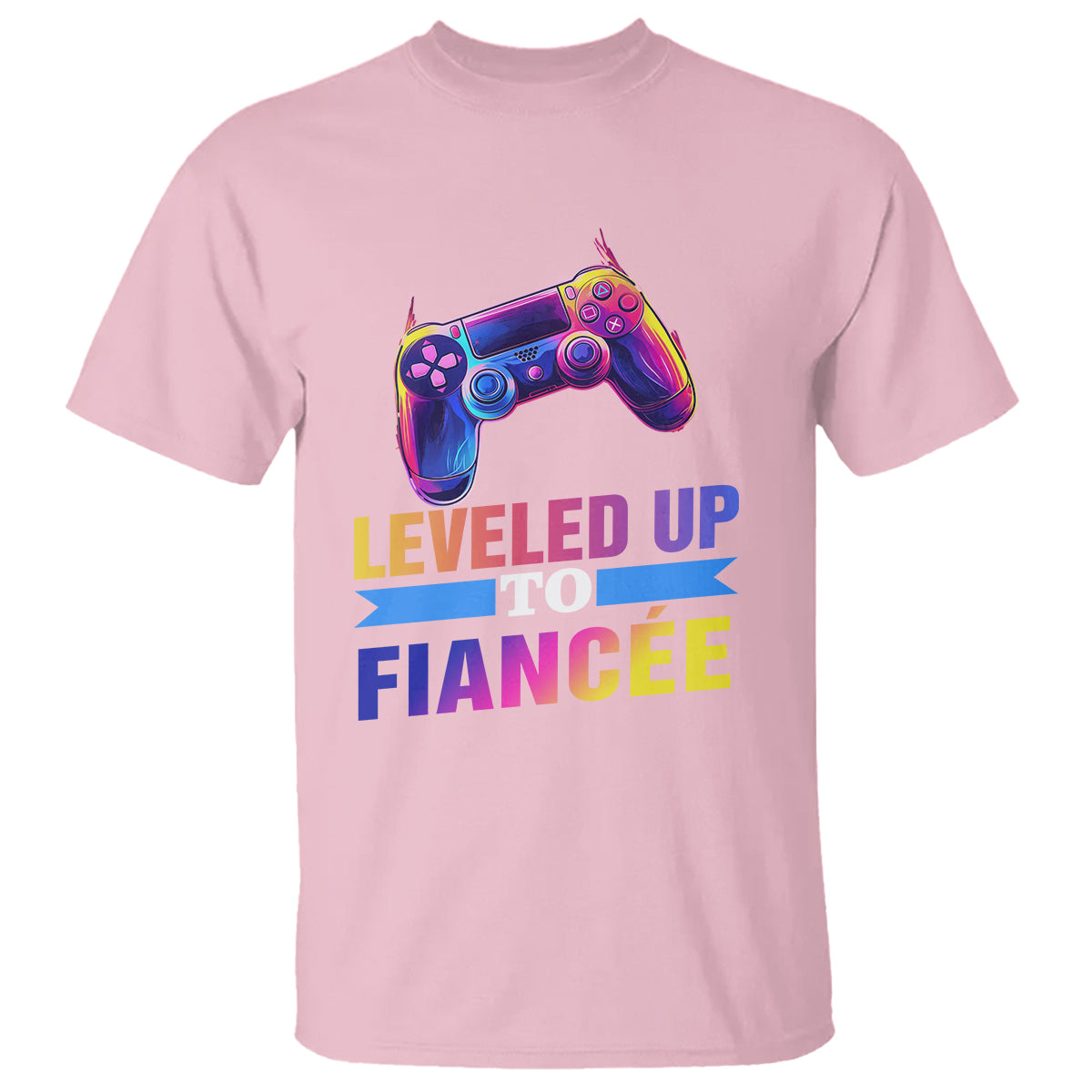 Engagement T Shirt Leveled Up To Fiancee Funny Gamer Newly Engaged Couple Matching - Wonder Print Shop