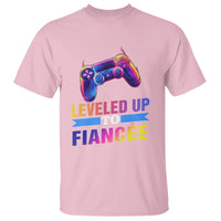 Engagement T Shirt Leveled Up To Fiancee Funny Gamer Newly Engaged Couple Matching - Wonder Print Shop