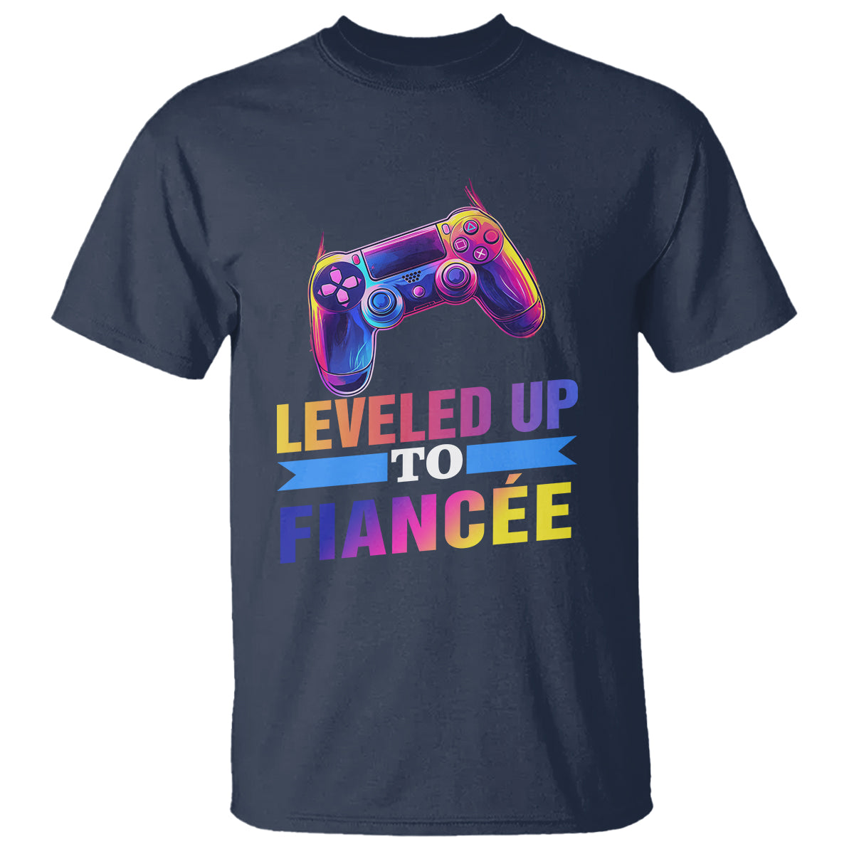 Engagement T Shirt Leveled Up To Fiancee Funny Gamer Newly Engaged Couple Matching - Wonder Print Shop