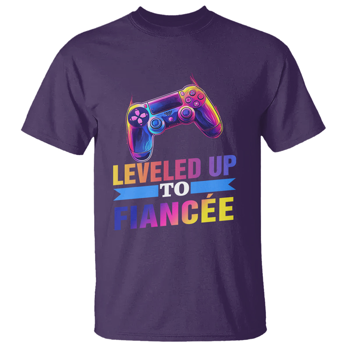 Engagement T Shirt Leveled Up To Fiancee Funny Gamer Newly Engaged Couple Matching - Wonder Print Shop