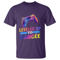 Engagement T Shirt Leveled Up To Fiancee Funny Gamer Newly Engaged Couple Matching - Wonder Print Shop