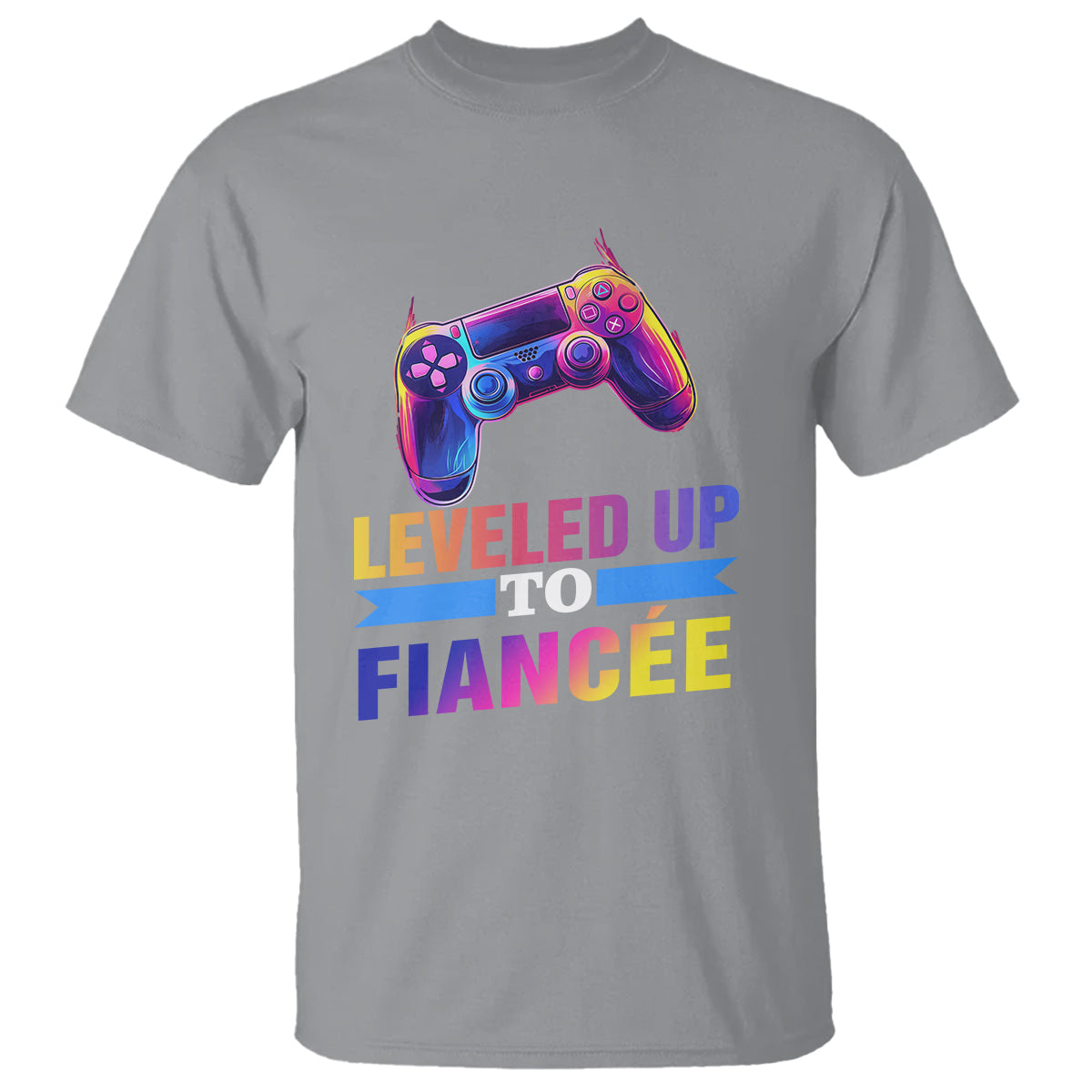 Engagement T Shirt Leveled Up To Fiancee Funny Gamer Newly Engaged Couple Matching - Wonder Print Shop
