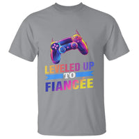 Engagement T Shirt Leveled Up To Fiancee Funny Gamer Newly Engaged Couple Matching - Wonder Print Shop
