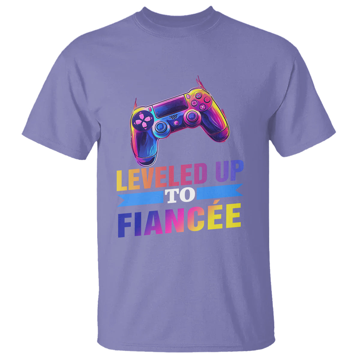 Engagement T Shirt Leveled Up To Fiancee Funny Gamer Newly Engaged Couple Matching - Wonder Print Shop