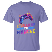 Engagement T Shirt Leveled Up To Fiancee Funny Gamer Newly Engaged Couple Matching - Wonder Print Shop