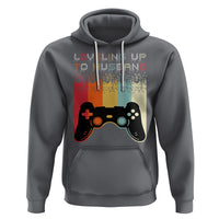 Engagement Hoodie Leveled Up To Husband Funny Gamer Newly Engaged Couple Matching - Wonder Print Shop