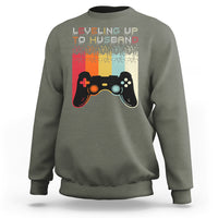 Engagement Sweatshirt Leveled Up To Husband Funny Gamer Newly Engaged Couple Matching - Wonder Print Shop