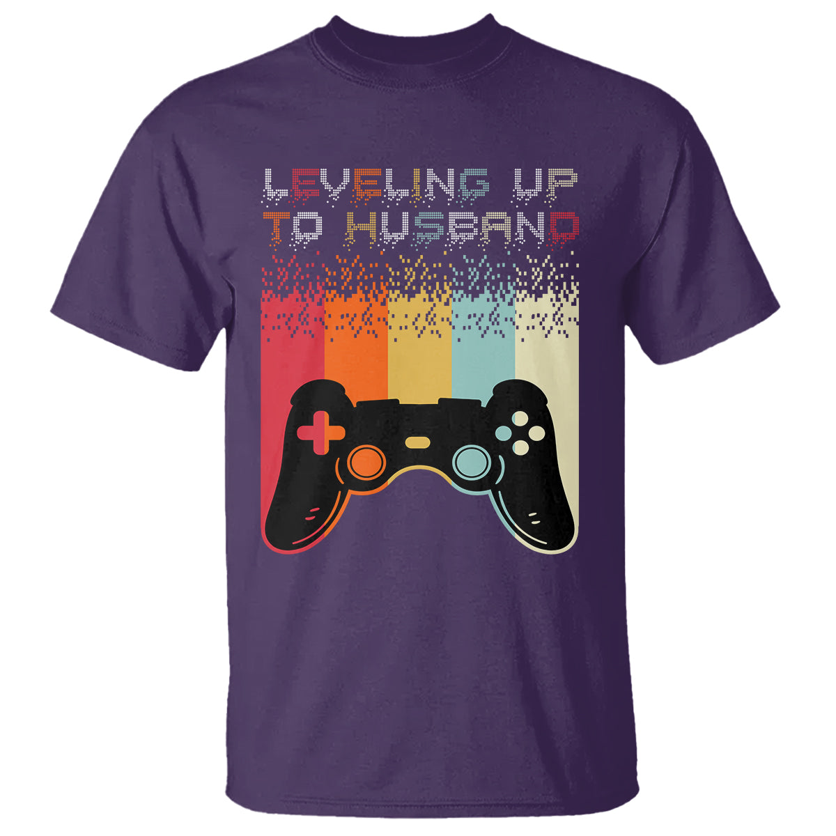 Engagement T Shirt Leveled Up To Husband Funny Gamer Newly Engaged Couple Matching - Wonder Print Shop