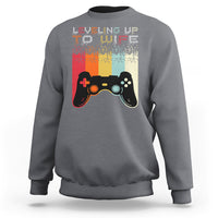 Engagement Sweatshirt Leveled Up To Wife Funny Gamer Newly Engaged Couple Matching - Wonder Print Shop