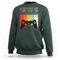 Engagement Sweatshirt Leveled Up To Wife Funny Gamer Newly Engaged Couple Matching - Wonder Print Shop