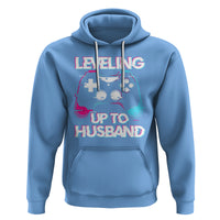 Engagement Hoodie Leveled Up To Husband Funny Gamer Vaporwave Newly Engaged Couple Matching - Wonder Print Shop