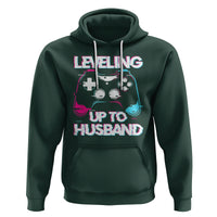 Engagement Hoodie Leveled Up To Husband Funny Gamer Vaporwave Newly Engaged Couple Matching - Wonder Print Shop