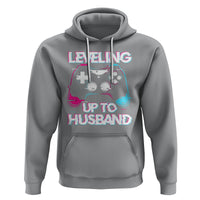Engagement Hoodie Leveled Up To Husband Funny Gamer Vaporwave Newly Engaged Couple Matching - Wonder Print Shop