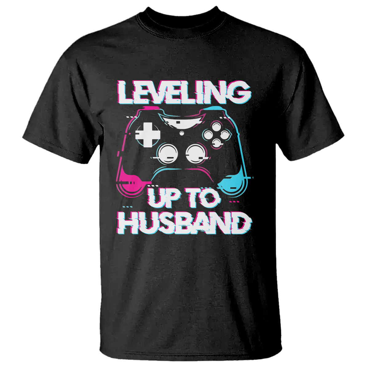Engagement T Shirt Leveled Up To Husband Funny Gamer Vaporwave Newly Engaged Couple Matching - Wonder Print Shop