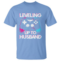 Engagement T Shirt Leveled Up To Husband Funny Gamer Vaporwave Newly Engaged Couple Matching - Wonder Print Shop