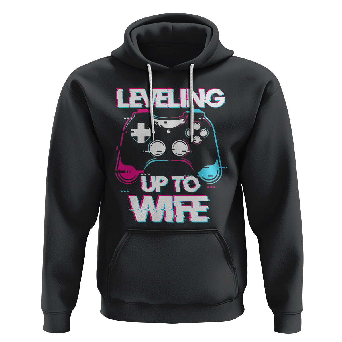 Engagement Hoodie Leveled Up To WIfe Funny Gamer Vaporwave Newly Engaged Couple Matching - Wonder Print Shop