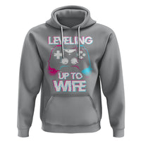Engagement Hoodie Leveled Up To WIfe Funny Gamer Vaporwave Newly Engaged Couple Matching - Wonder Print Shop