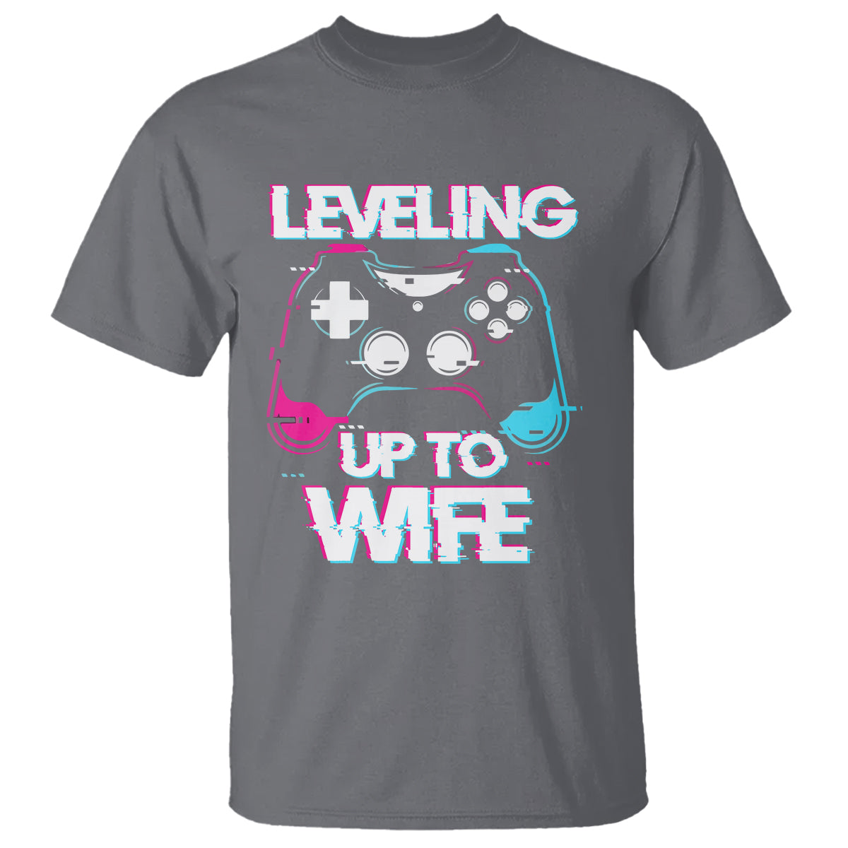 Engagement T Shirt Leveled Up To WIfe Funny Gamer Vaporwave Newly Engaged Couple Matching - Wonder Print Shop